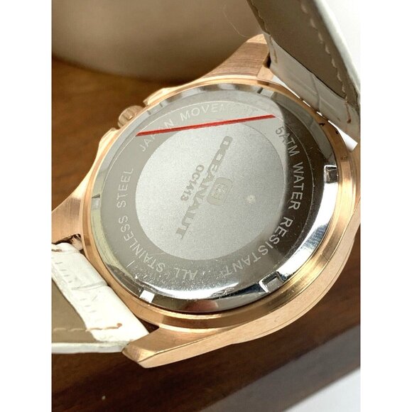 Oceanaut Women\'s Watch OC1413 Quartz Rose Gold White Dial Leather Band 40mm main image 9